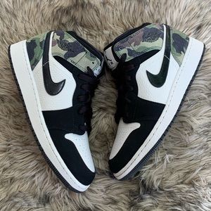 Jordan 1 one mid Camo camouflage black 5.5 7
